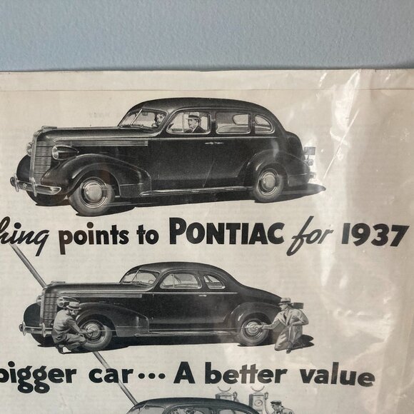 Pontiac Car Ad 1936 in The Saturday Evening Post, January 1937 - Picture 3 of 11